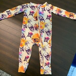 Bums & Roses Bad to the Bone Zippered Romper